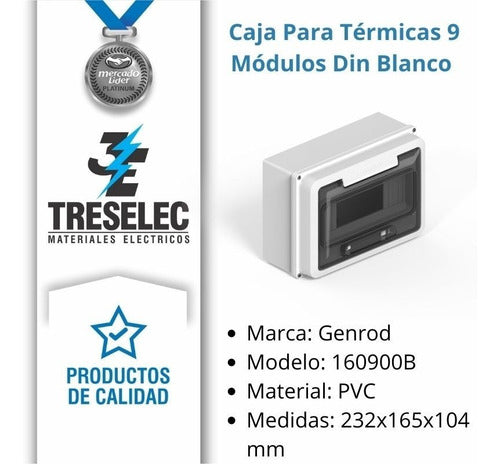 Caja Para Térmicas Ip65 Estanco 9 Polos Din Blanco Genrod 1