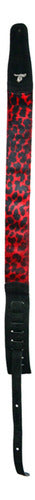 Correa P/ Guitarra De Piel Imitacion Leopardo Rojo 07ma05l 1