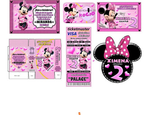 Kit Imprimible Candy Bar Minnie Rosa El Mas Completo 3