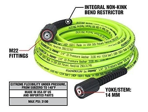 Manguera Flexzilla Para Hidrolavadora Con Juntas M22. 2