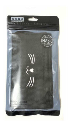 Mask Tapa Boca Barbijo X5 U. Negro Estampado 3