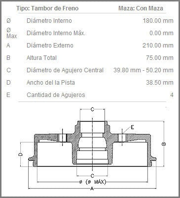 Fremax Campana De Freno Trasera Volkswagen Carat 2.0 L 1989 1