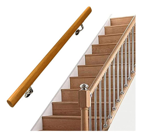 Maderera La Avenida Handrail Kit with 3 Supports, Planed Pine, 3 Meters 2