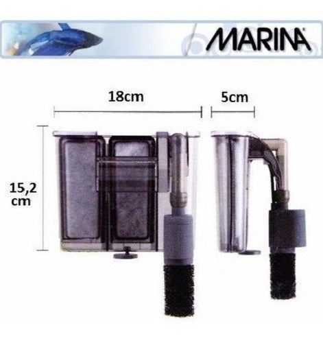 Marina Filtro Cascada Exterior Acuario Pecera Marina Slim S10 38lt 3