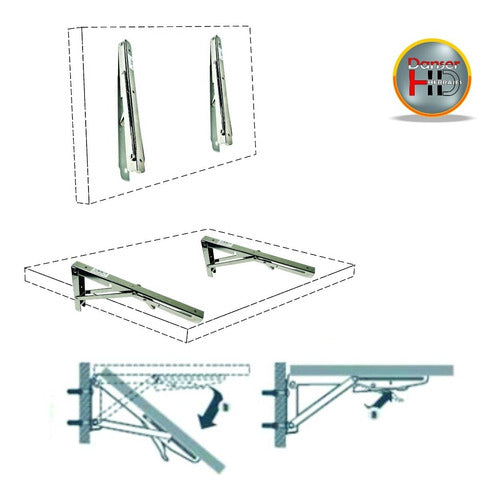 RPC Mensula Mesa Rebatible 20cm Hierro Niquelado (par) 40kg Ref 6