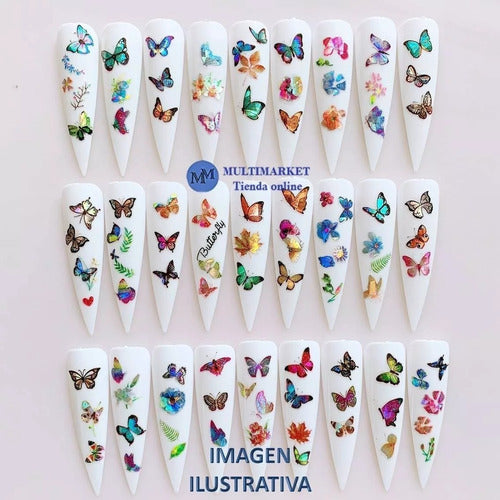 Self-Adhesive Nail Stickers - Butterflies - Nail Art 34