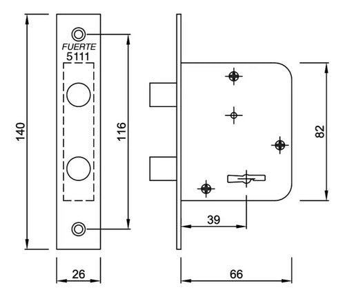 Fuerte Double Bolt Lock 5111 Igual Trabex 5101 1