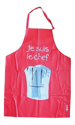 Bazarnet Delantal Unisex De Cocina De Hule Rojo 91809rka 0