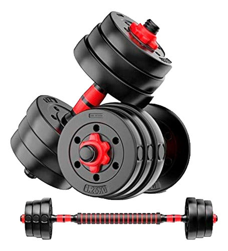 Unnic Dumbbell Set with Bar and Threaded Collars + 15 Kg Discs 0