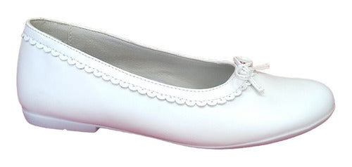 Pianino White Ballerinas Anatomical Arch Rubber Sole Communion Parties 1