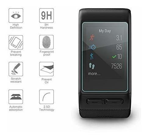 4 Diruite Tempered Glass Screen Protectors for Vivoactive HR 2