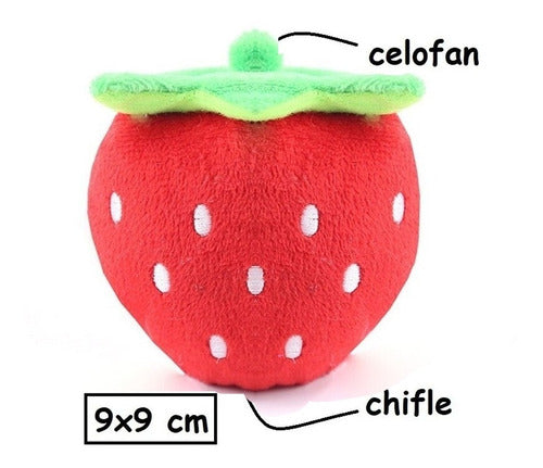 Plush Toy Pet Strawberry Design with Squeaker 1