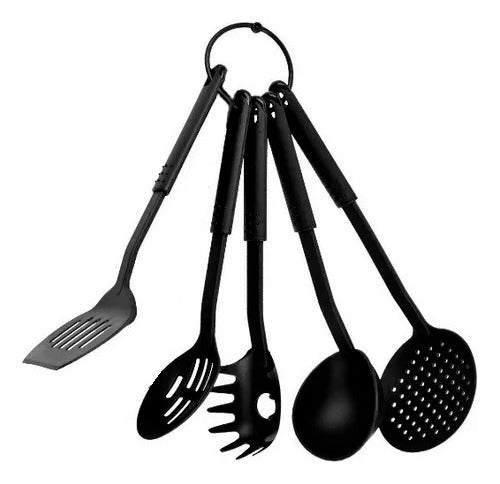 Set of 5 Nylon Utensils: Spatula, Ladle for Ceramic Teflon 0