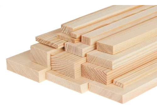 20 Listones Madera Pino Clear Cepillado 1cm X 3cm X 3 Metros 0