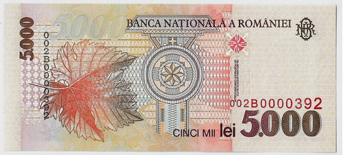 Fk Billete Rumania 5000 Lei 1998 P-107 Sin Circular. 1