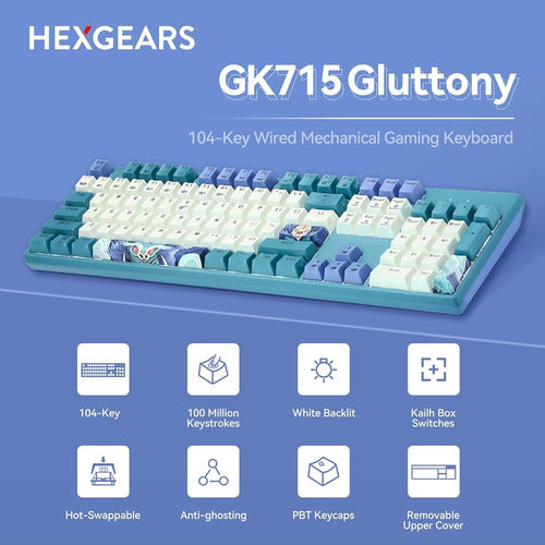 Hexgears Gk715 Teclado Mecánico Para Juegos Con Temática De 1