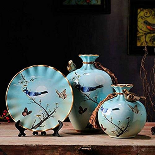 Newqz Blue Ceramic Vase Set - 3 Pieces 1