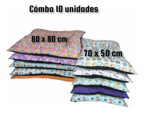 Reina Mara Pet Cushions Combo X 10 U. 80 X 80 70 X 50 1