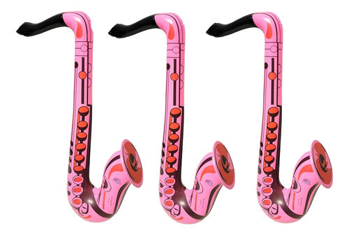 Saxofón Inflable De 56 Cm, Rosa, Para Juegos Y Sesiones De F 0