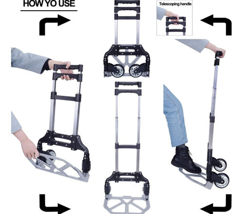 Montoya Importadora Portable Folding Hand Truck Aluminum Capacity 80 kg 3