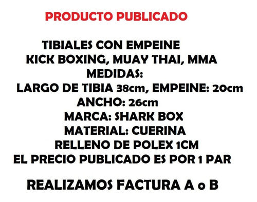 Shark Box Professional Kick Tibiales/Canilleras Con Empeine 1