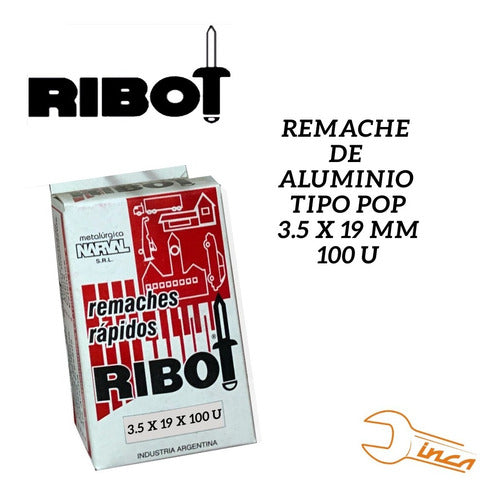 Ribot Pop Aluminum Rivets 3.5 X 19 Mm Box of 100 Units 1