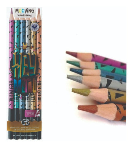 Mooving Metallic Colored Pencils Box of 6 0