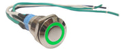 Pulsador Boton Metalico 12mm Sin Retencion Verde Con Cable 0