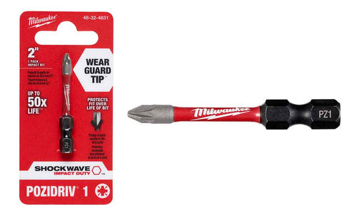 Milwaukee Pozidriv PZ1 Bit 2" for Impact and Drill 0