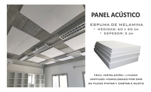 Panel Acustico Ignífugo 60x60cm Reducción De Ruido Pintable 1