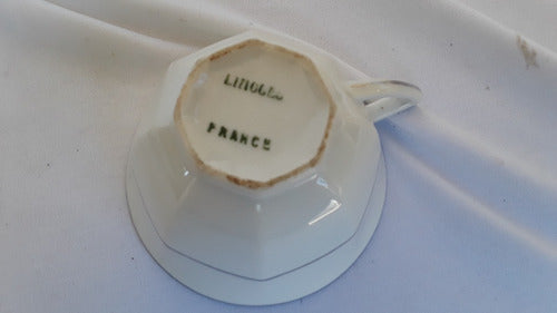 Taza De Te Porcelana Francesa Limoges Linea Color Plata (1) 6