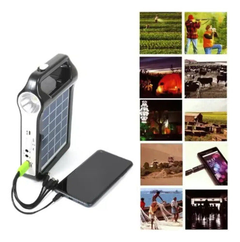 Kit Solar Power Bank Panel Solar 2 Lamparas Linterna 2