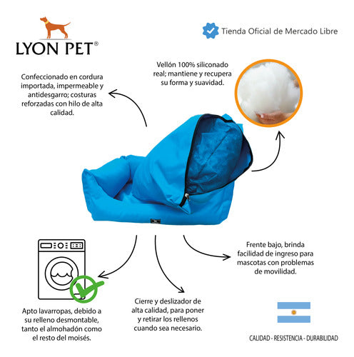 LYON PET Cama Moises Para Perros Medianos Antidesgarro Impermeable 2