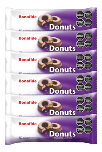 Bonafide Pack X6 Donuts Con Leche / Blanca / Bitter 78grs 0