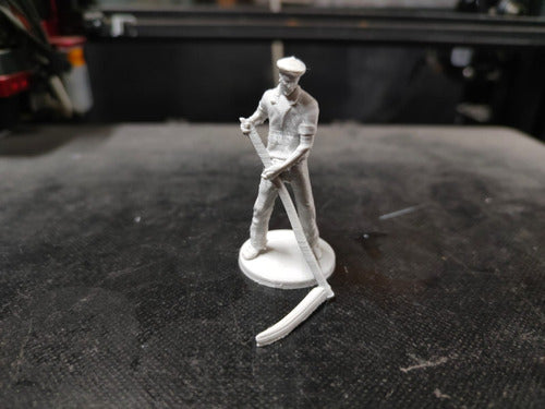 Miniature Harvesting Man, 1/32 Scale, White Color 1