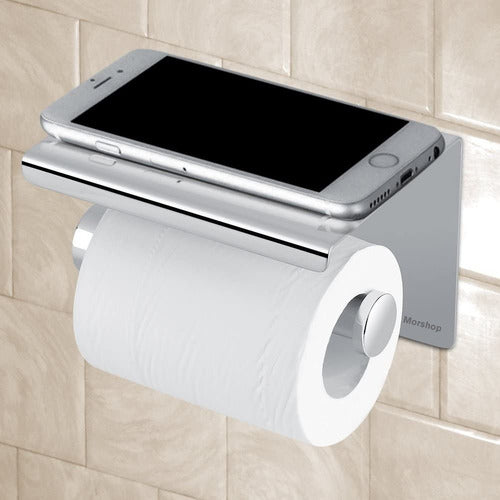 Portarrollo Soporte Papel Higiénico Celular Premium Inox 3