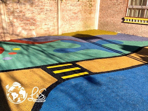 LSINDUSTRIAS Continuous Rubber Flooring In Situ for Playgrounds, Schools, Gyms 4