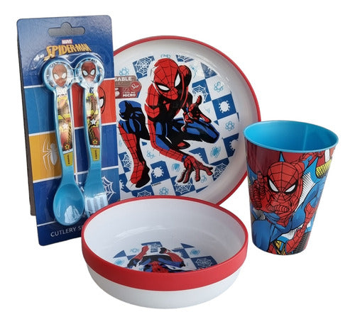 Spiderman Avenger Frozen Plate Set with Cup and Cutlery 2