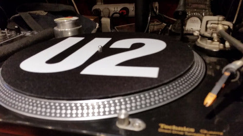 U2 Logo Fondo Negro Paño Slipmat Espuma Djproaudio 3