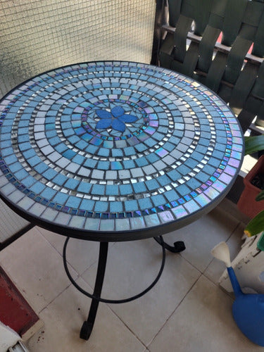 Decorative Iron Table Covered in Mosaic Tiles 2