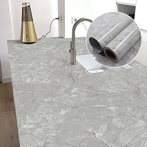 Weiseni Light Gray Marble Contact Paper - Self-Adhesive Roll 2