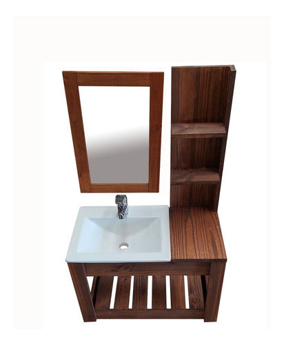 70cm Hanging Wood Vanity with Basin and Mirror - Free Shipping 25