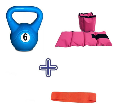 FTL Kettlebel Set: 6 Kg Russian Weights + 3 Kg Adjustable Ankle Weights + High Density Resistance Band 0