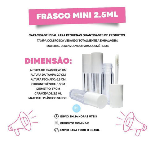 25 Mini Frascos Gloss - Batom - Iluminador Retoque Maquiagem 2