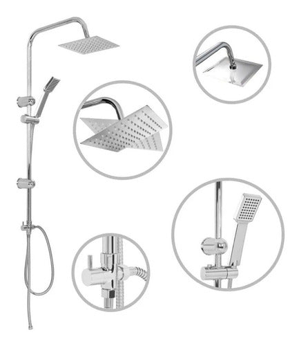 Universal Importaciones Shower Column Bar With Giant Rosette & Hand Shower 0