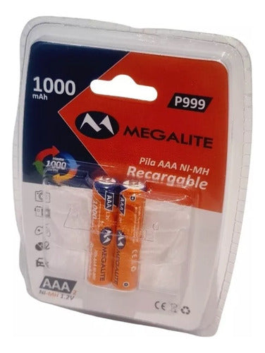 Megalite Pack of 4 Rechargeable AAA Batteries for Wireless Phones and Controllers 1