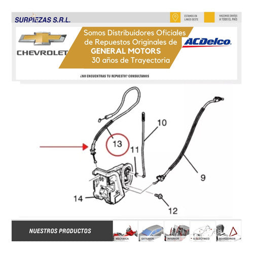 Cable Manija Cerradura Del Cruze 2017/ 100% Chevrolet Origin 1