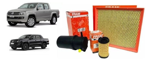 Kit De 3 Filtros Fram Vw Amarox Hasta 2015 2.0tdi Sin Sensor 0