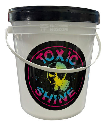 Balde Toxic Shine Lavado Auto Moto Con Tapa 10l Detailing 1