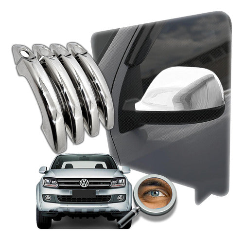 Amarok Kit 6 Cubre Espejos Cromados + Manijas Tuning Chrome 0